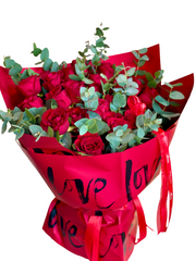 Hand-Tied Bouquet - Red Roses Love