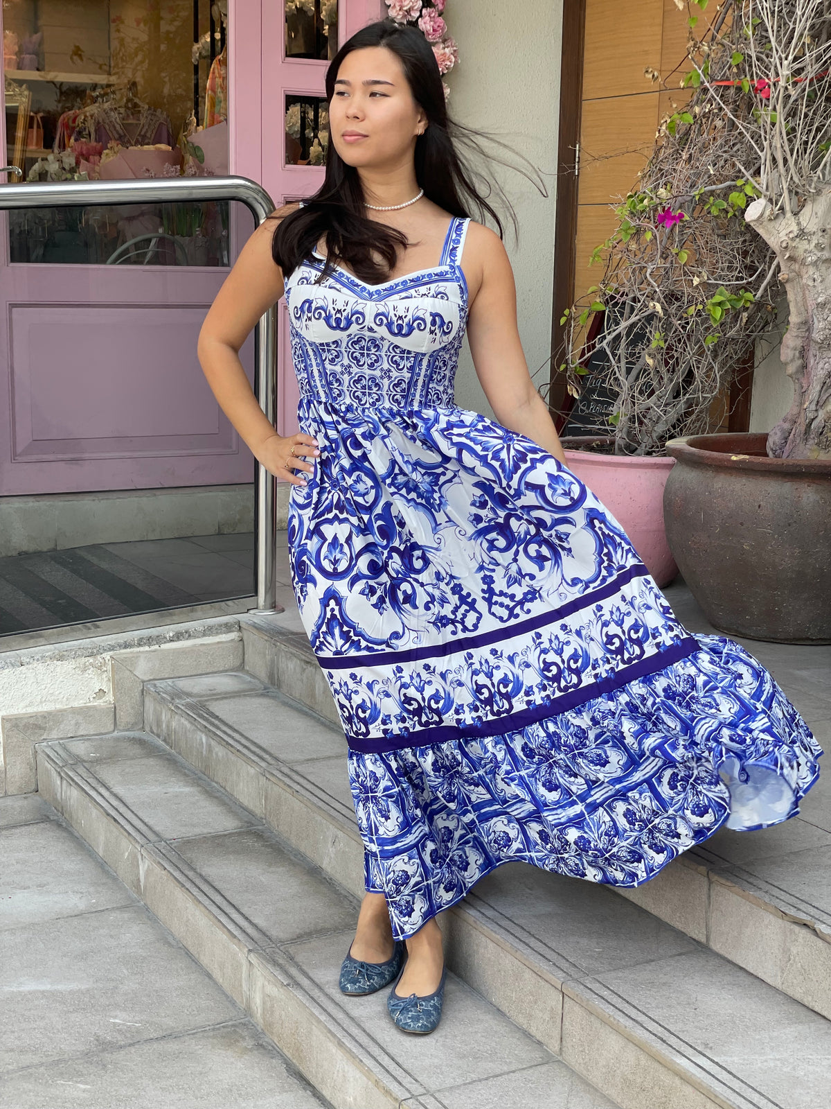 Greece Dress - Blue Plaisir Cadeaux et Fleurs Greece Dress - Blue Plaisir Cadeaux et Fleurs