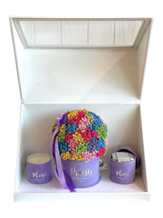 صندوق ثلاثي - قوس قزح على اللون الوردي