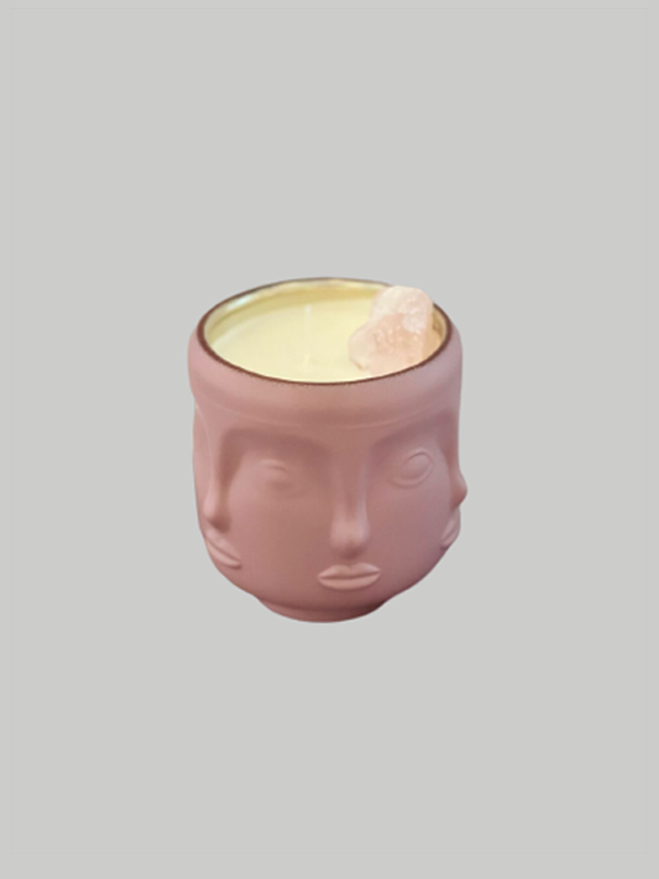 Candle - Visage Soy with Crystal Pink