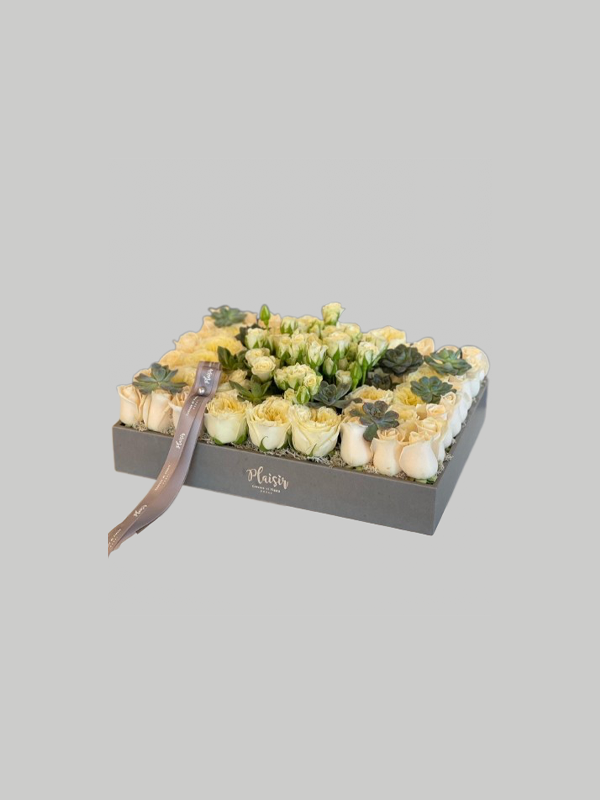 Tray - Neutral Rose and Succulent Tray