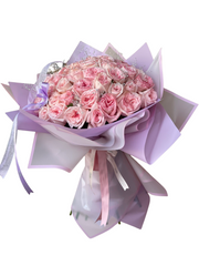 Hand-Tied Bouquet - 31 Pink Garden Roses