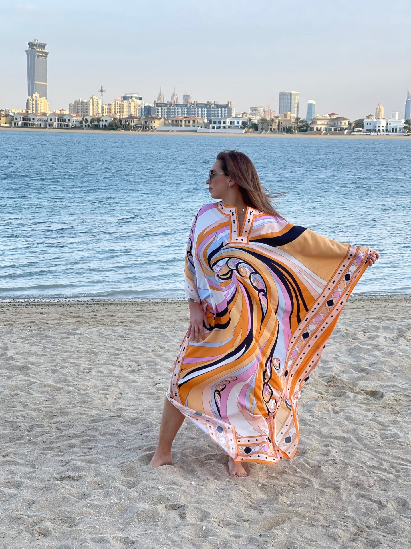 Fashion – Printed Kaftan Orange