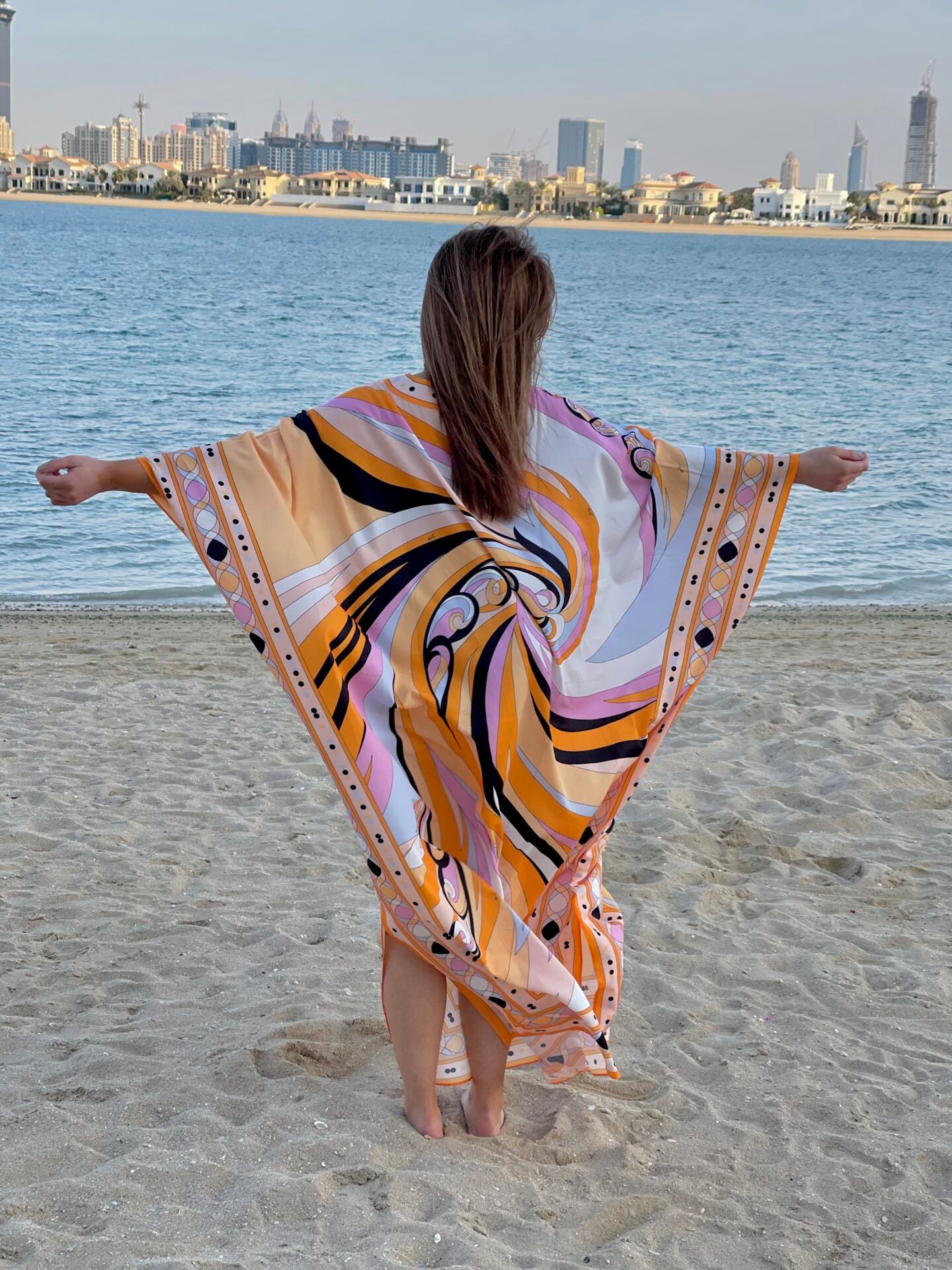 Fashion – Printed Kaftan Orange