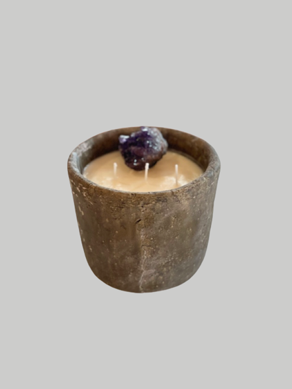 Candle - Rustic Soy with Crystal