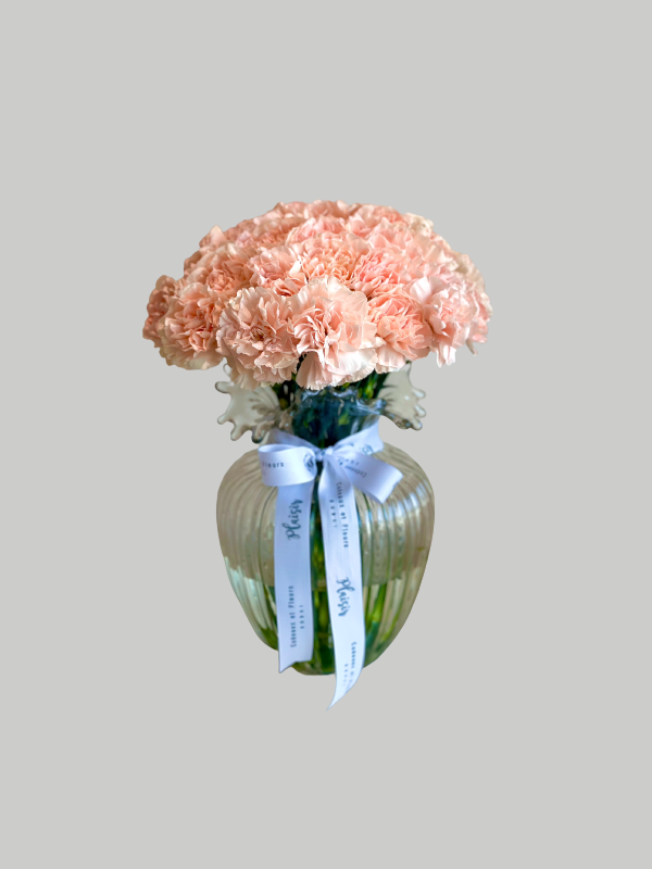 Vase Large Bubblicious - Peach Carnations