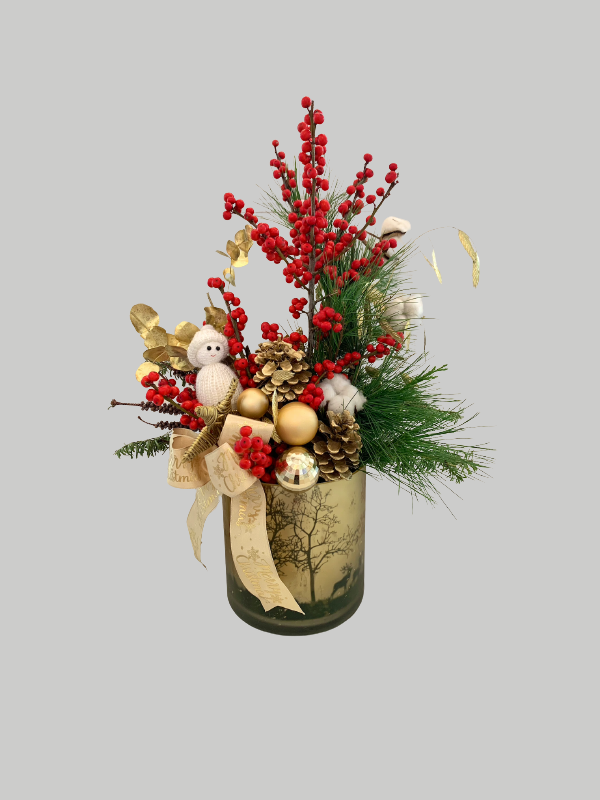 Festive Vase - Snowman Design