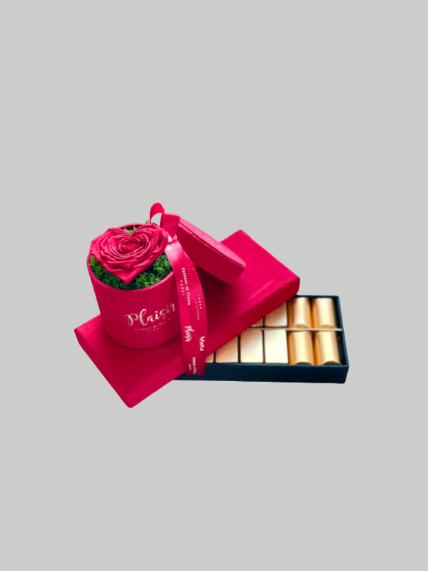 Giftset - Single Infinity Red Heart and Choco