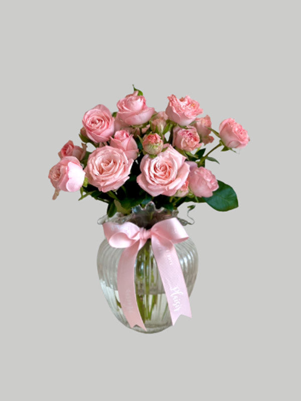 Vase Small Bubblicious - Pink Spray Roses