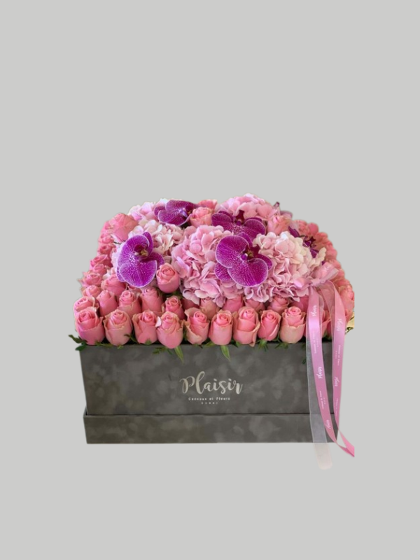 Velvet VIP Box - All Pink with Orchid Blooms