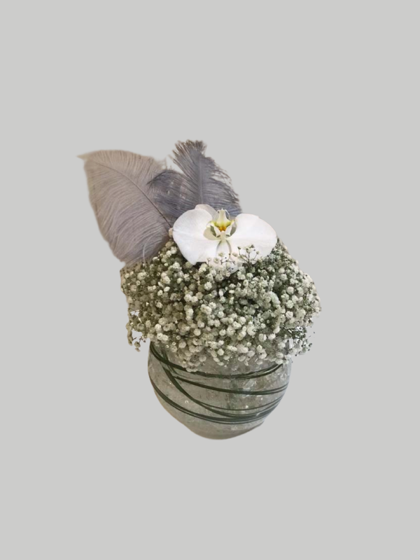 Vase Small - Feathery Gypso with Orchid