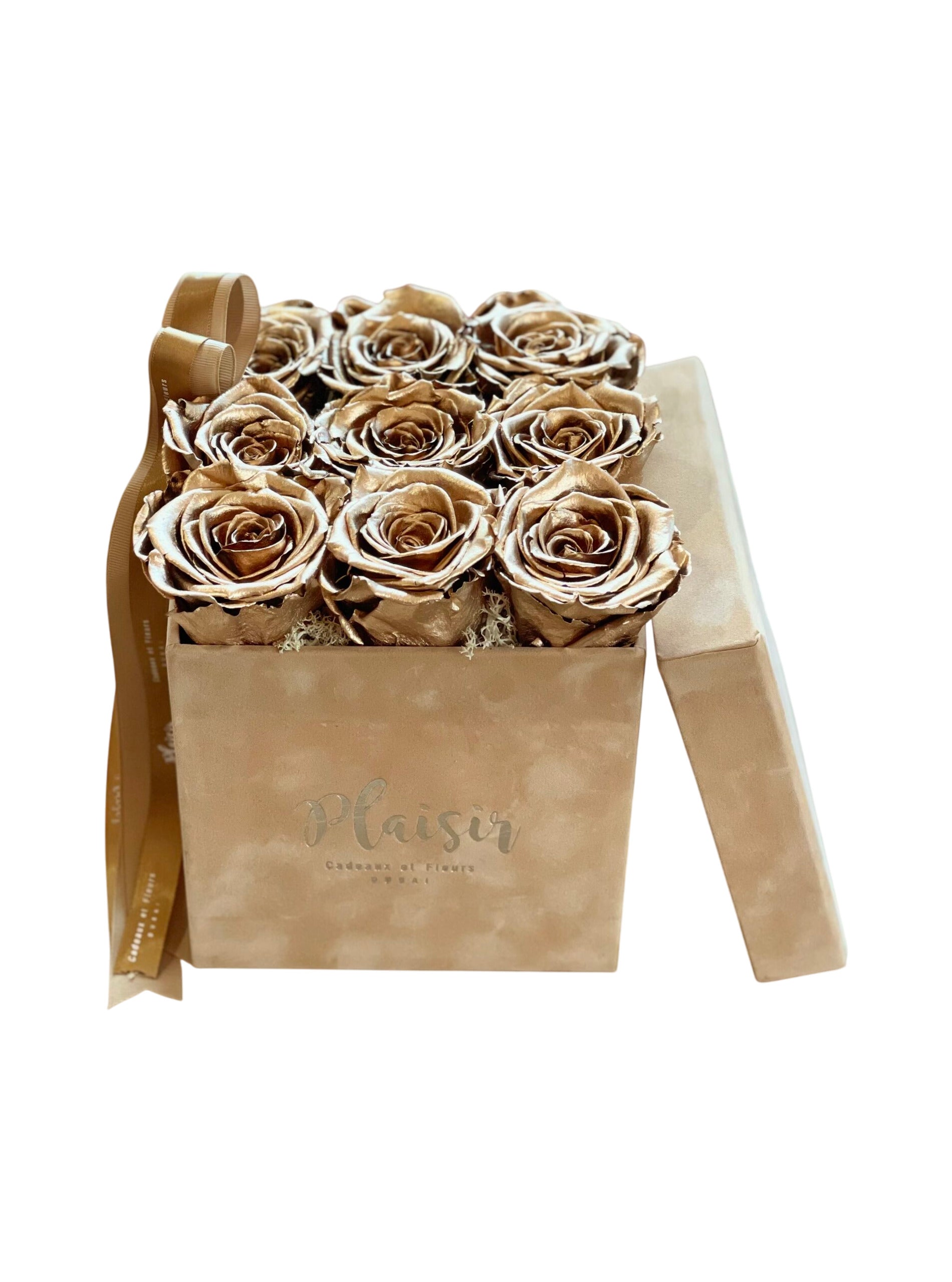 Forever Roses Or Infinity Roses Forever Rose Infinity - Nine Gold on Tan – Plaisir Cadeaux et Fleurs