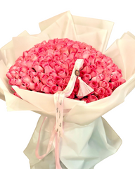 باقة ورد وردية 301 مربوطة يدويا