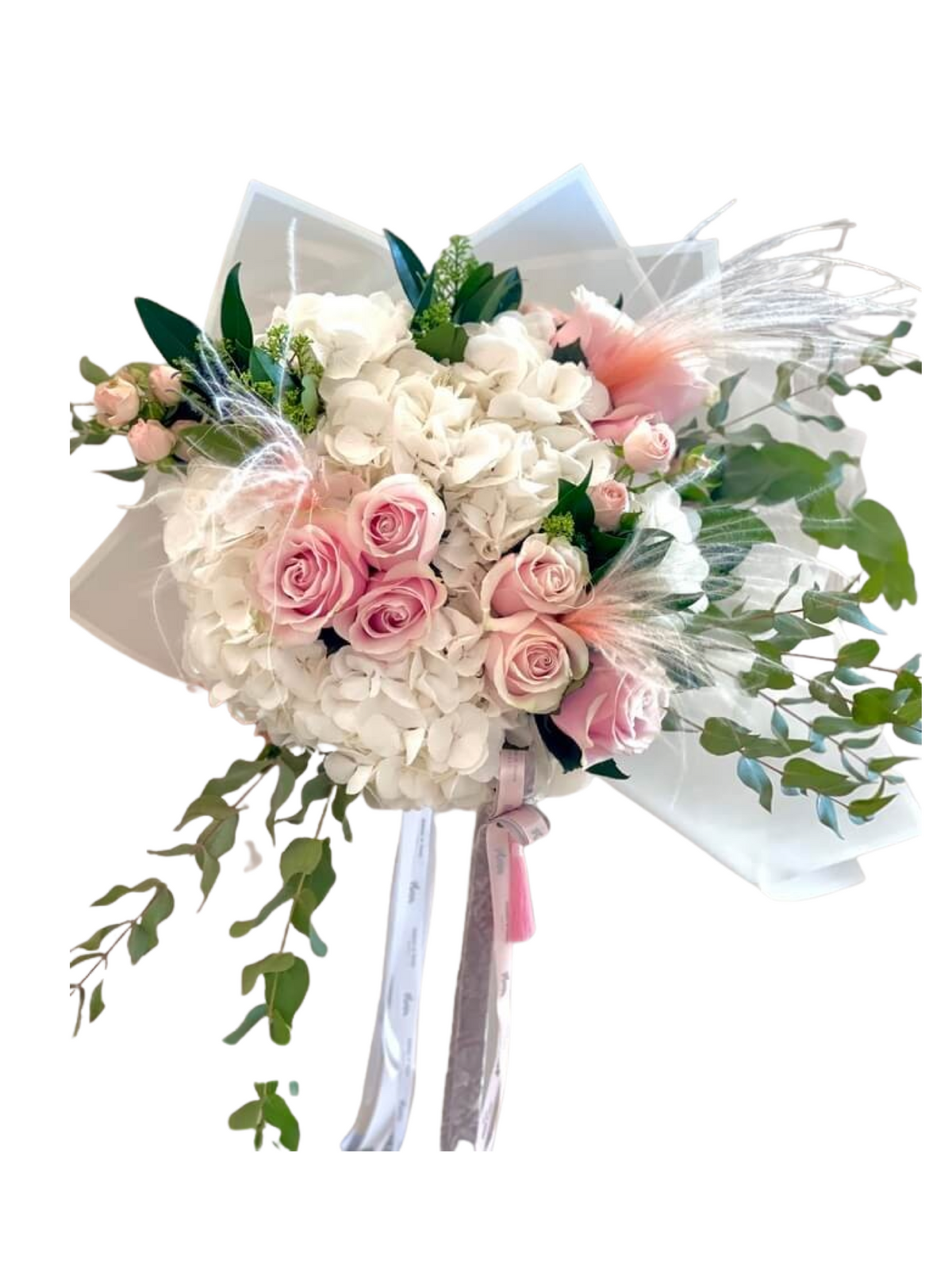 Hand-Tied Bouquet - Dreamy Hydrangeas and Roses