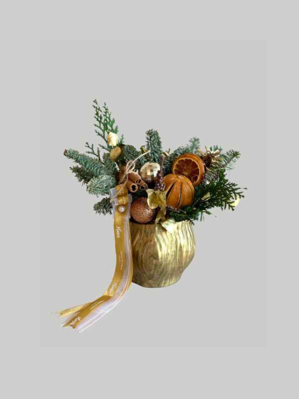 Gold Vase – Mixed Arrangement