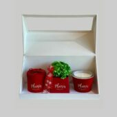 Trio Gift Box Classic Design – Red Festive - Open