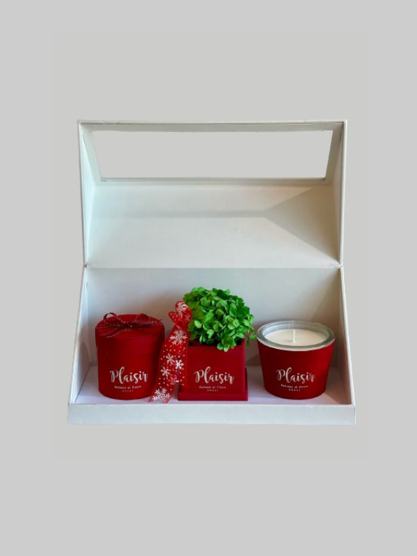Trio Gift Box Classic Design – Red Festive - Open