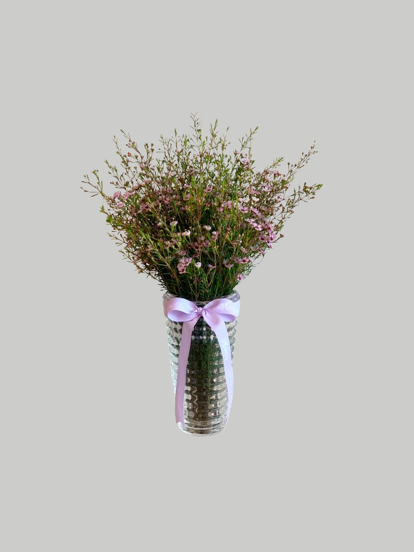 Criss_Cut_Vase_with_Purple_Wax_Flowers